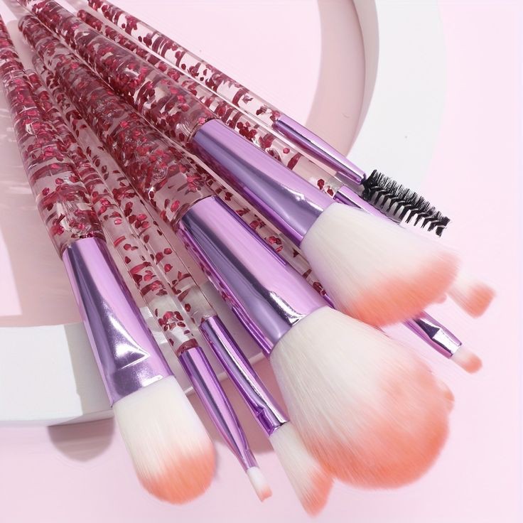 Pink Glam - 10 Pieces Professional Makeup Brushes Set